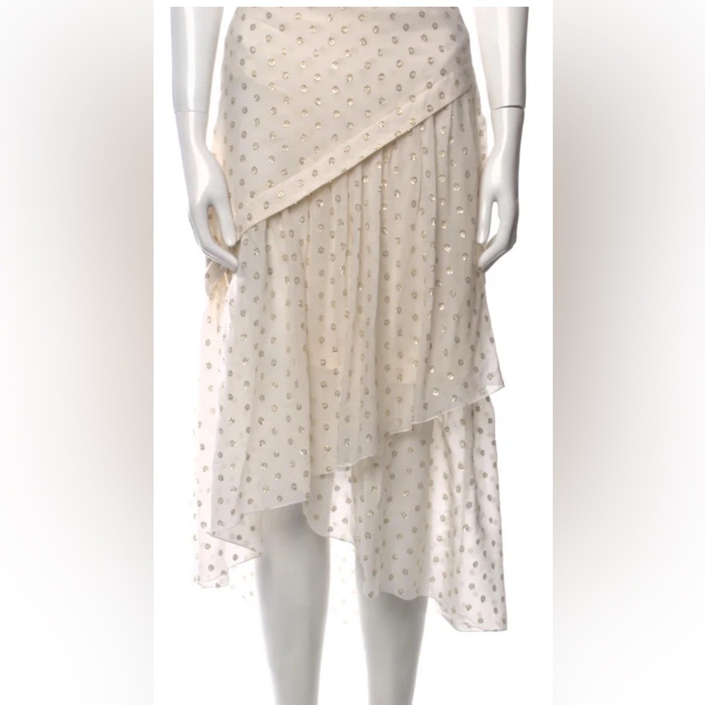 Stella McCartney Cream Layered Polka Dot Midi Skirt